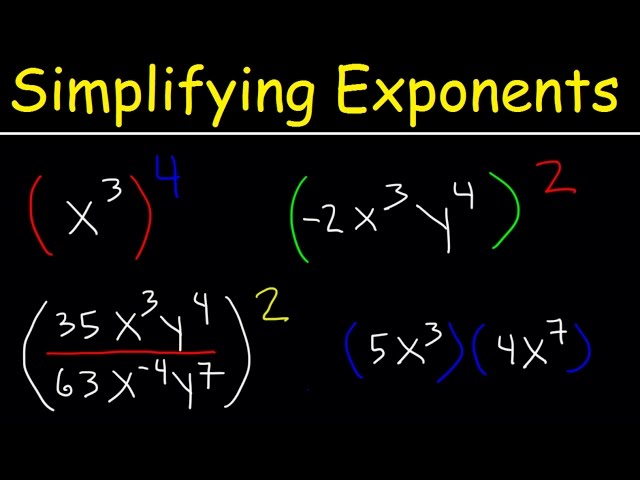 Simplifying Exponents With Fractions, Variables, Negative Exponents, Multiplication & Division, Math