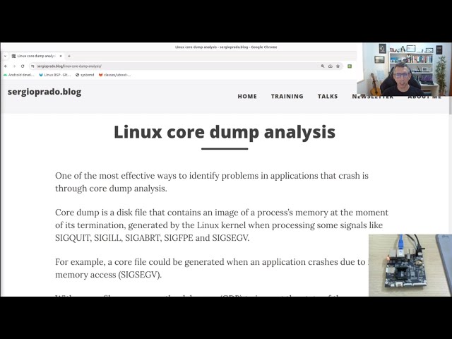 Linux core dump analysis on user-space applications