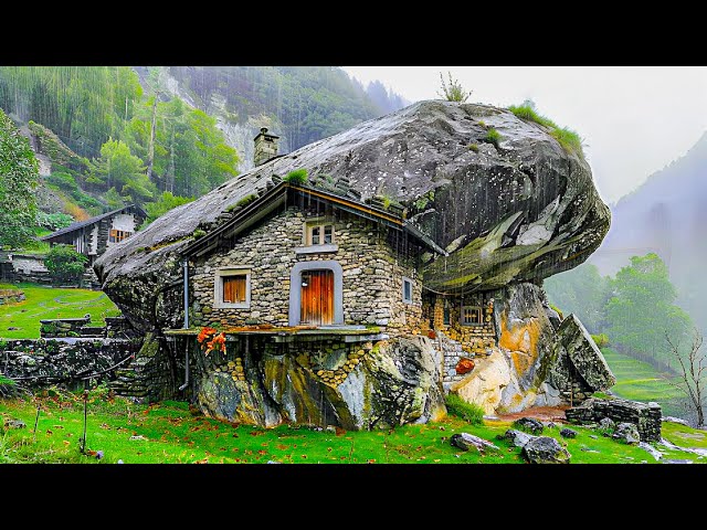 Rare Fairy Tale Village in Switzerland 🇨🇭 Sabbione 🌧️ Rain Ambiance!