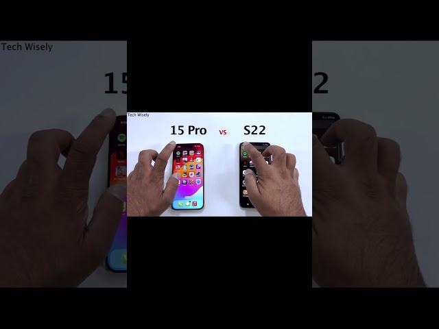 iPhone 15 Pro vs SAMSUNG S22 Speed Test #shorts #shortvideo #apple #iphone #iphone15pro #vs #samsung