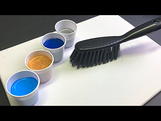 Acrylic Paint Pouring! BROOM Art?! Fluid Art Swipe Technique with a Twist!! Wigglz Art Check This!!