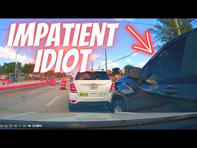 IMPATIENT IDIOT  --- Bad drivers & Driving fails -learn how to drive #1096