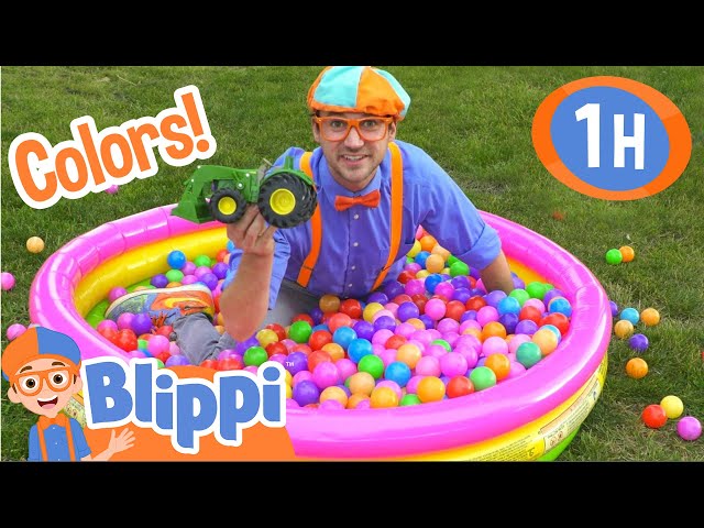 Learn Colors with the Blippi Ball Pit! | 1 HOUR BEST OF BLIPPI | Educational Videos for Kids