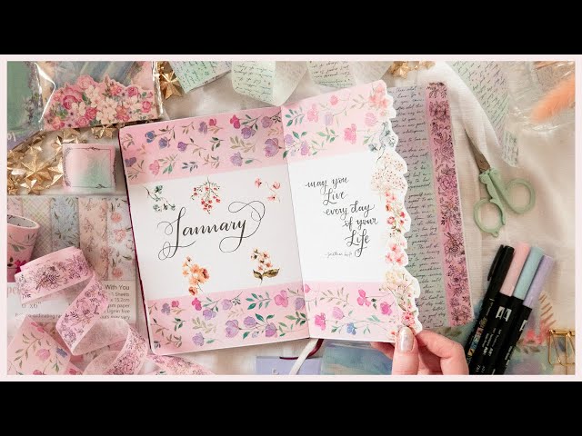 Plan With Me: January 2023 Bullet Journal - Romantic Floral Theme Set Up
