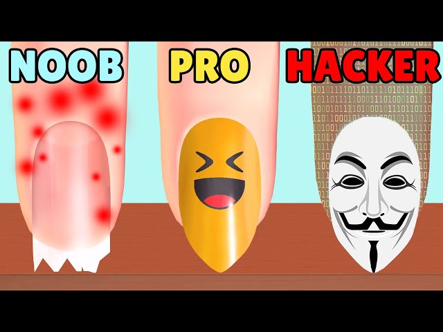 NOOB vs PRO vs HACKER in Nail Salon 3D
