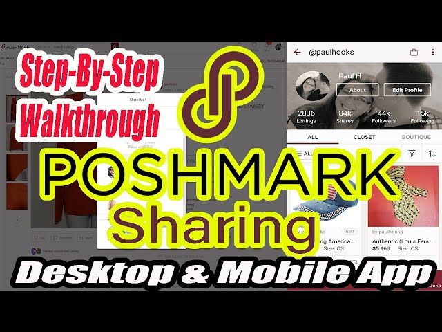 How to share on Poshmark - Mobile App & Desktop - A Step-By-Step Walkthrough - Online Reselling