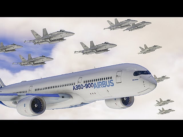 The LARGEST Plane Escort ever... (GTA 5 Flight Simulator Online)