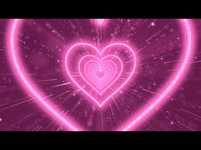 Heart Tunnel with Relaxing Music💖Pink Heart Background Video Loop | Wallpaper Heart