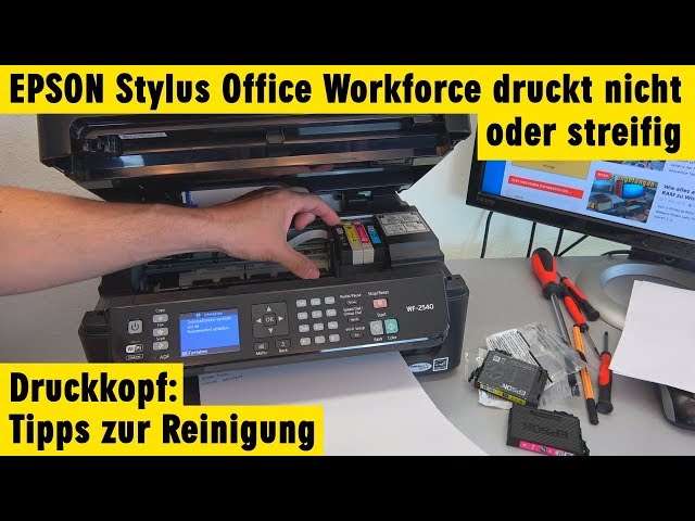 Epson Drucker Stylus Workforce druckt nicht oder streifig - Tipps Druckkopf reinigen
