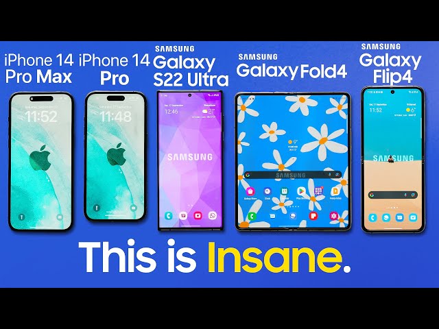 iPhone 14 Pro Max vs Galaxy S22 Ultra vs Z Fold 4 vs Z Flip 4 - Battery Test