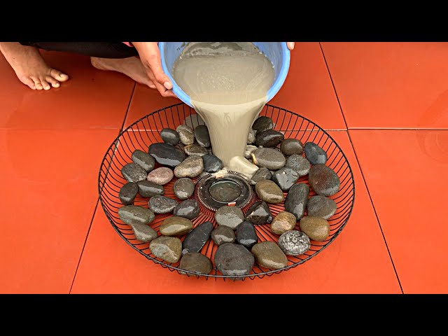 Great ideas from pebbles mosai and cement- DIY coffee table, flower pots for the garden