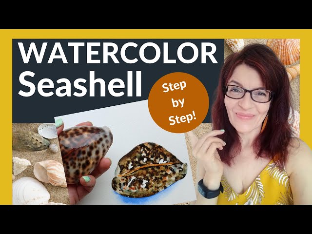 Watercolor Seashell Tutorial (Tiger Cowrie Shell Step by Step!)