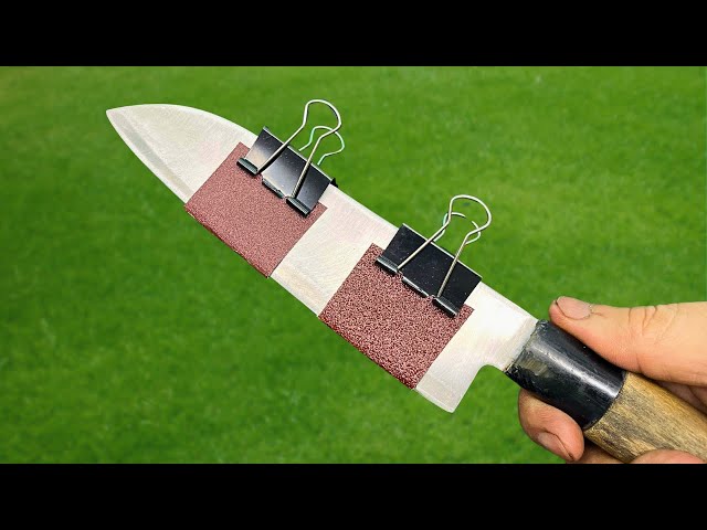Easy way to sharpen knives like a razor! Great idea