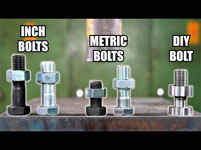 Which Are Stronger Inch or Metric Bolt Threads? Hydraulic Press Test!