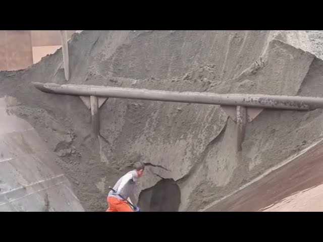 Barge unloads 2800 tons of river sand - Part 2 Relaxing video