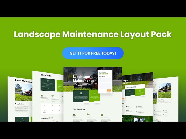 Get a FREE Landscape Maintenance Layout Pack for Divi