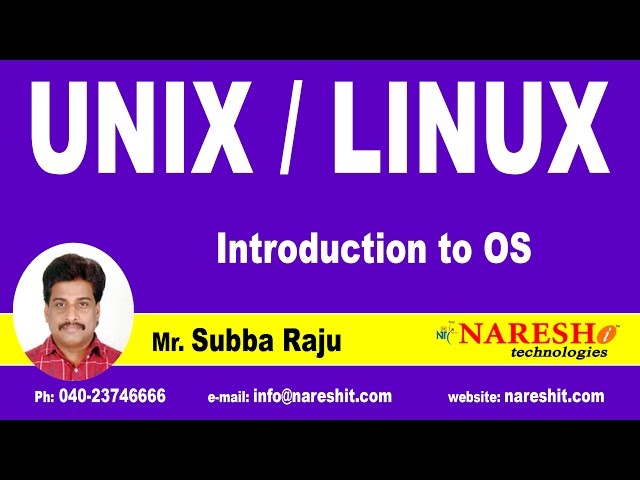 Introduction to UNIX (OS) | UNIX Tutorial | Mr. Subba Raju