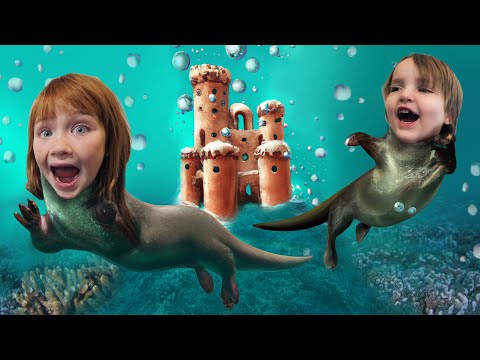 BABY OTTER FAMiLY 🦦  Adley & Niko are little otters learning to swim and pretend play in the pool