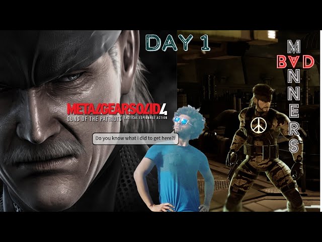 Elite Smasher Plays Metal Gear Solid 4 : Guns Of The Patriots (Blind, Hard Mode)(Day 1)
