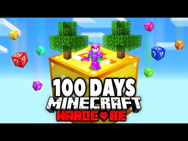 I Survived 100 Days on ONE LUCKY BLOCK in Minecraft Hardcore...