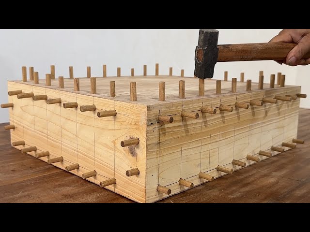 Smart Wood Recycling Project // Extremely Creative Pocket Folding Table Design From Ugly logs
