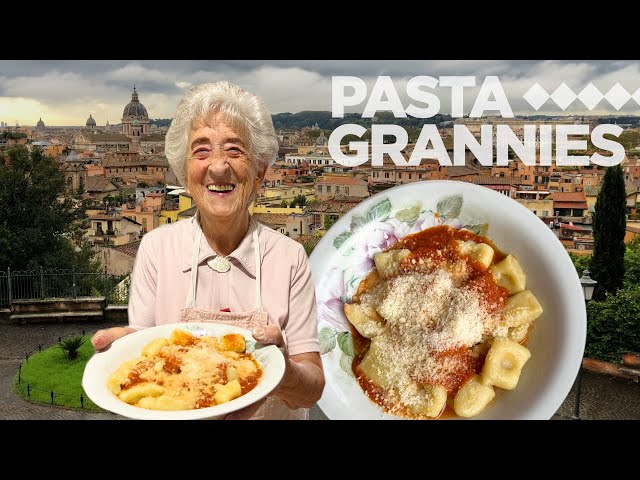 95yr old Mirella from Rome makes gnocchi with tomato sauce! | Pasta Grannies