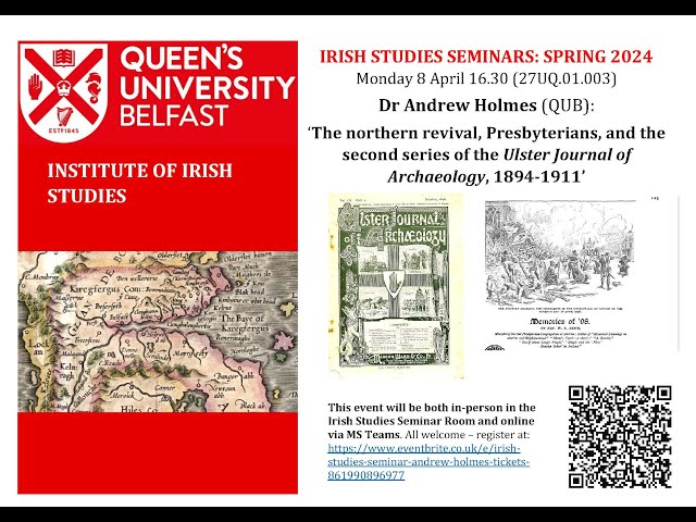 QUB Irish Studies Seminar:  Andrew Holmes