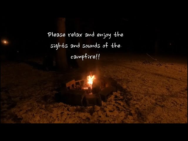 Cozy Winter Campfire While It's Snowing