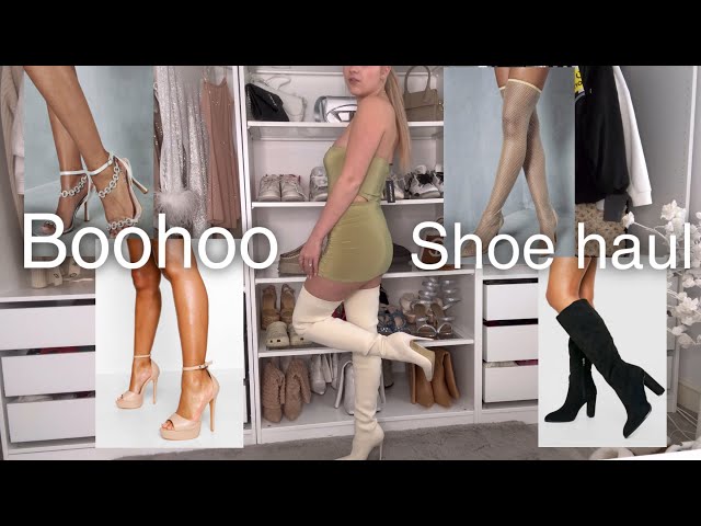 Boohoo shoe haul with try on | high heels | boots