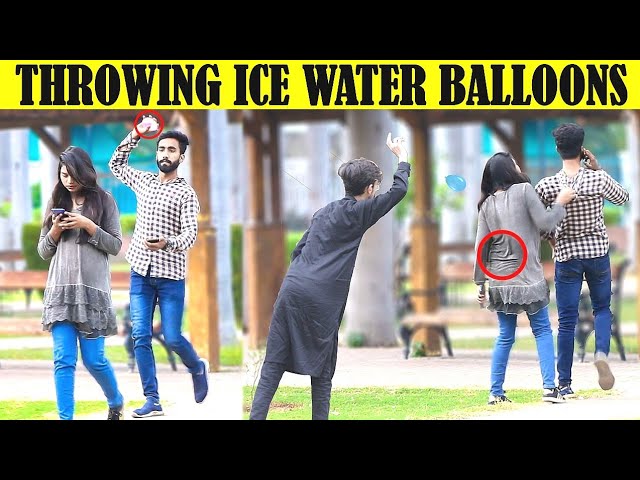 Throwing ice Water Balloons At People Prank | Decent Boys Prank
