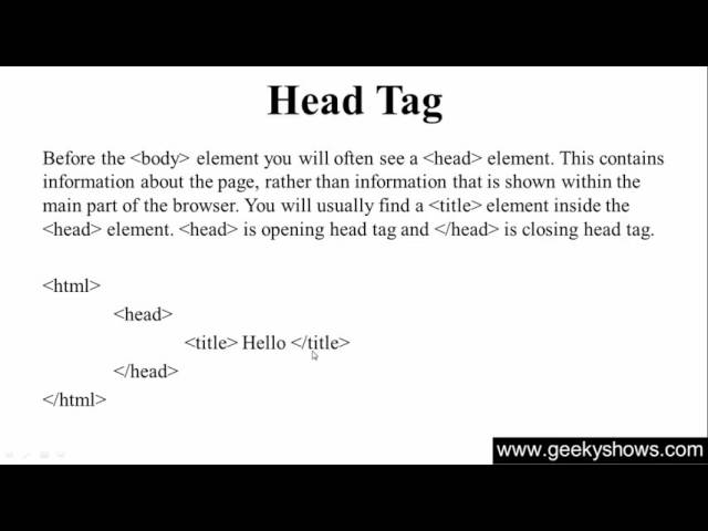 5. Head Tag in HTML (Hindi)