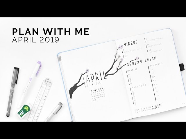 minimal bullet journal plan with me 💜 april 2019