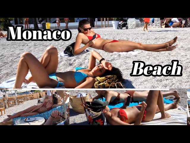 4K MONACO BEACH WALK😍 The EXCLUSIVE LARVOTTO Beach For The SUPER RICH $💰$ + Cool Jazz Music🎤😎