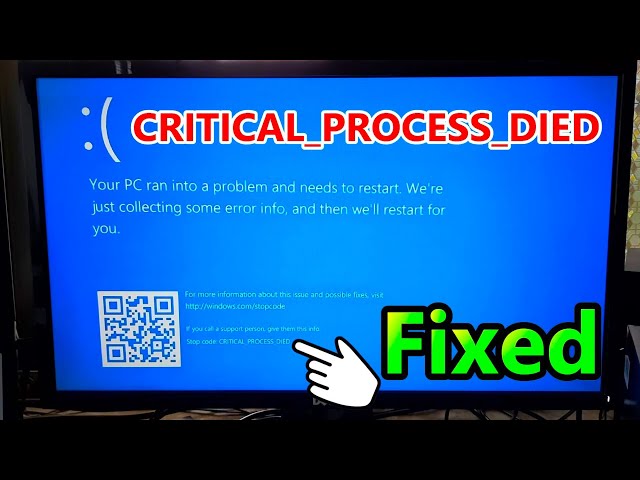 Fix Critical Process Died error in Windows ✅ Quick and Easy Solution