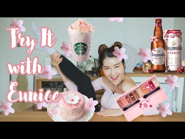Cherry Blossom | Try It With Euni #3 | Starbucks Cherry Blossom Drink 2017 & Cherry Blossom Beer