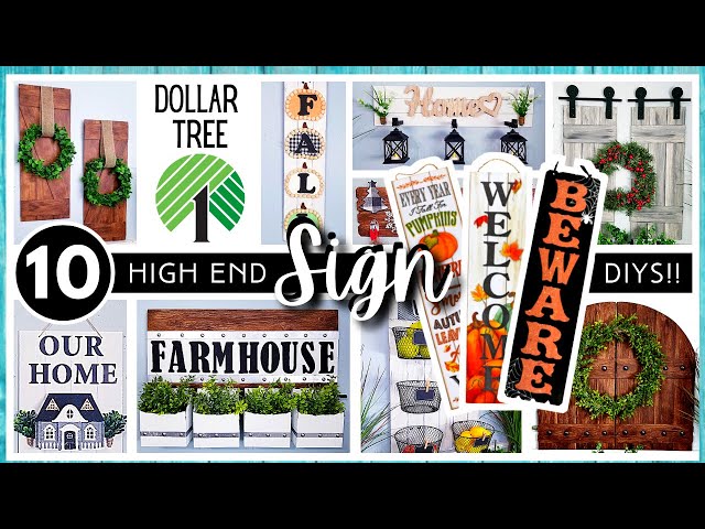 BEST TOP 10 DOLLAR TREE SIGN DIYs | HIGH END Decor | AMAZING Wall Decor from $1 Boards | MUST TRY!!