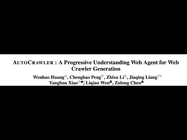AUTOCRAWLER : A Progressive Understanding Web Agent for Web Crawler Generation