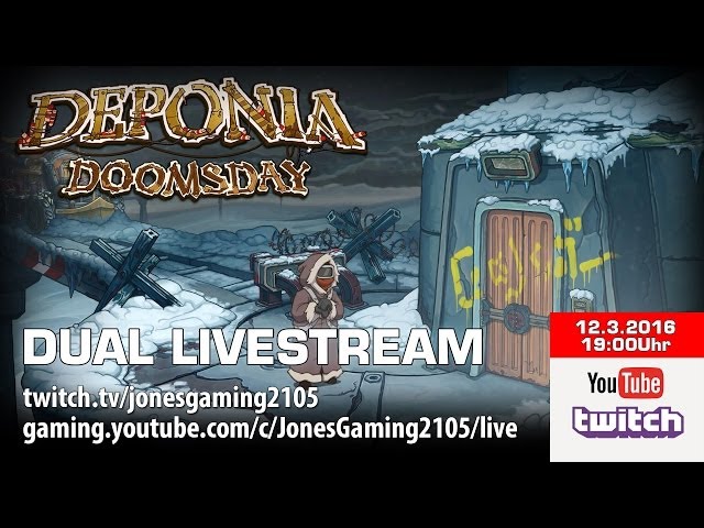 Deponia Doomsday [Dual Livestream] [Twitch & YouTube Gameplay Let's Play Deutsch German]