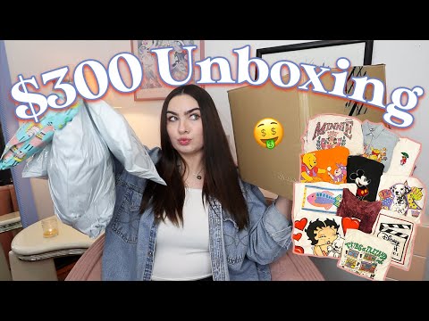 I bought $300 of thrifted clothes! UNBOXING HAUL