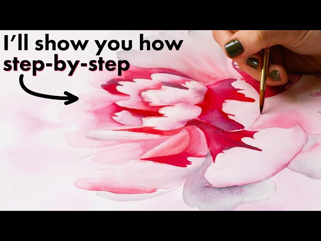 The EASIEST way to paint a realistic flower with watercolor.