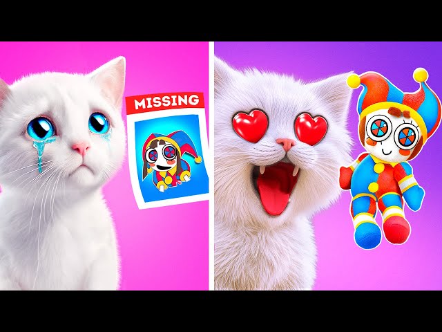My Cat Fall in Love with Pomni! *Play Digital Circus Game Book* DIY Amazing Crafts