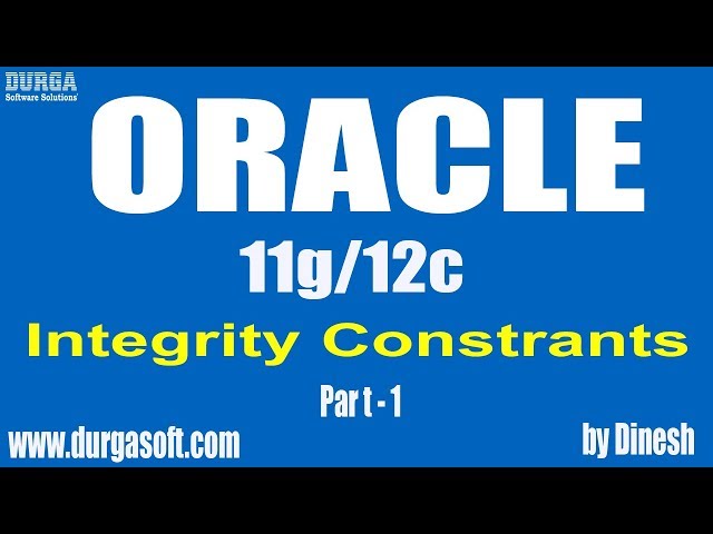 Oracle||Oracle Integrity Constrants Patr -1 by Dinesh