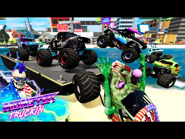 Monster Jam INSANE Racing, Freestyle and High Speed Jumps #42 | BeamNG Drive | Grave Digger