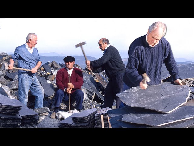 The slate. Artisanal extraction and its fragmentation into blocks, slabs and sheets in 1998
