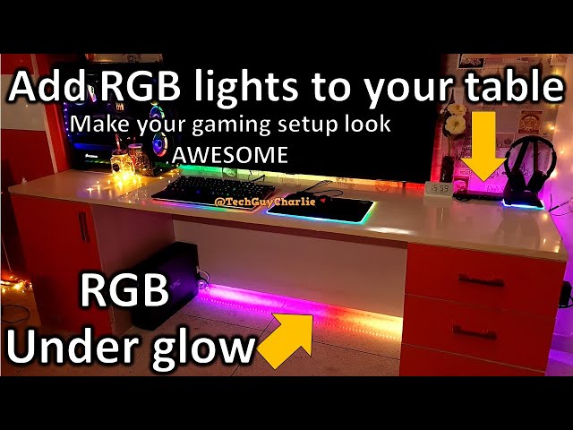 Add RGB rainbow wave lights to your desk and make your gaming setup look AWESOME
