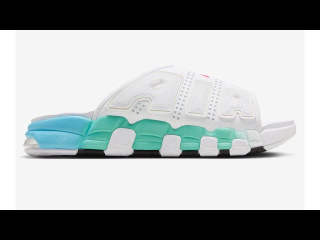 Nike Air More Uptempo Slide White-to-Teal-to-Aqua Colorway Retail Price $85 Sneakerhead News 2023