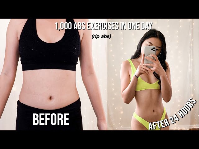 1000 ABS EXERCISES IN ONE DAY *rip abs* | before & after results
