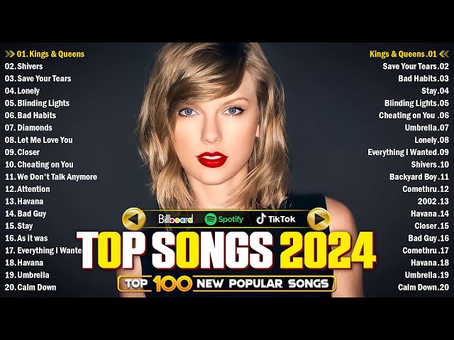 Taylor Swift, The Weeknd, Maroon 5, Dua Lipa, Adele, Ed Sheeran - Billboard Top 50 This Week