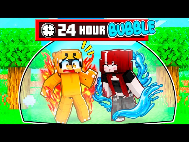 MY BULLY GIRLFRIEND Locked ME Inside A ELEMENTAL Bubble For 24 Hours... (Minecraft)