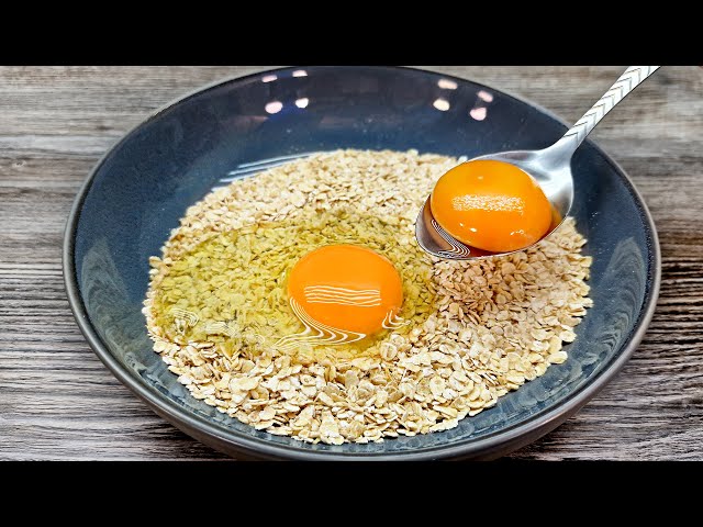 This egg with oatmeal recipe is so delicious I can cook it almost every day! Top recipe!